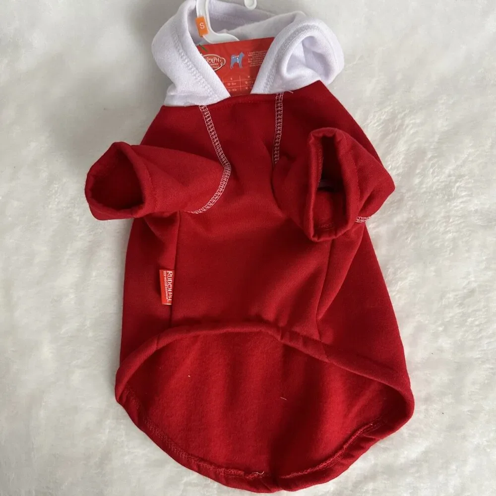 NEW Rudolph the Red-Nosed Reindeer Pet Dog Hoodie Size‎ Small 13-15